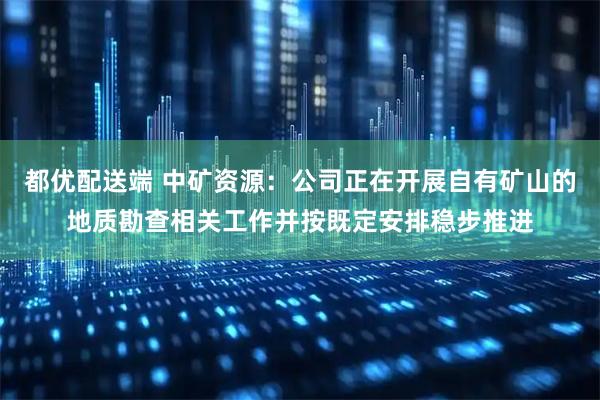 都优配送端 中矿资源：公司正在开展自有矿山的地质勘查相关工作并按既定安排稳步推进