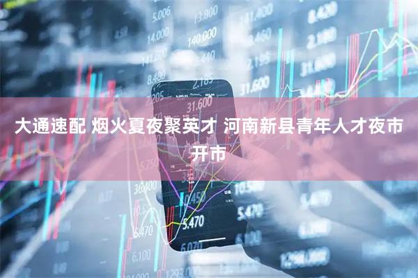 大通速配 烟火夏夜聚英才 河南新县青年人才夜市开市